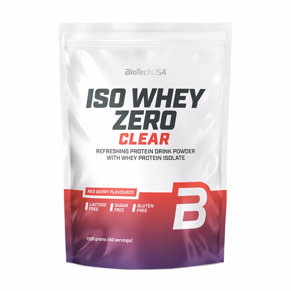 BioTechUSA Iso Whey Zero Clear Red Berry 1000g: Refreshing Lactose-Free Whey Isolate 1