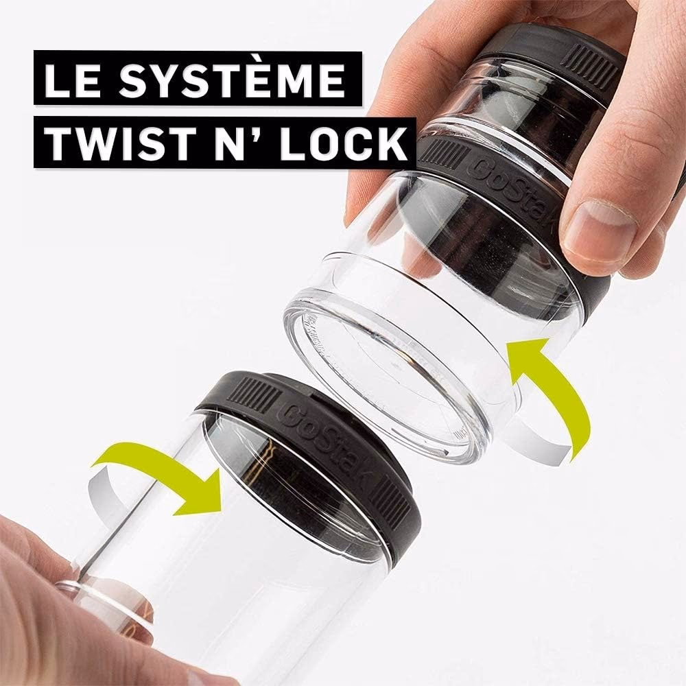 Blender Bottle GoStak 100cc 2-Pack Black 2