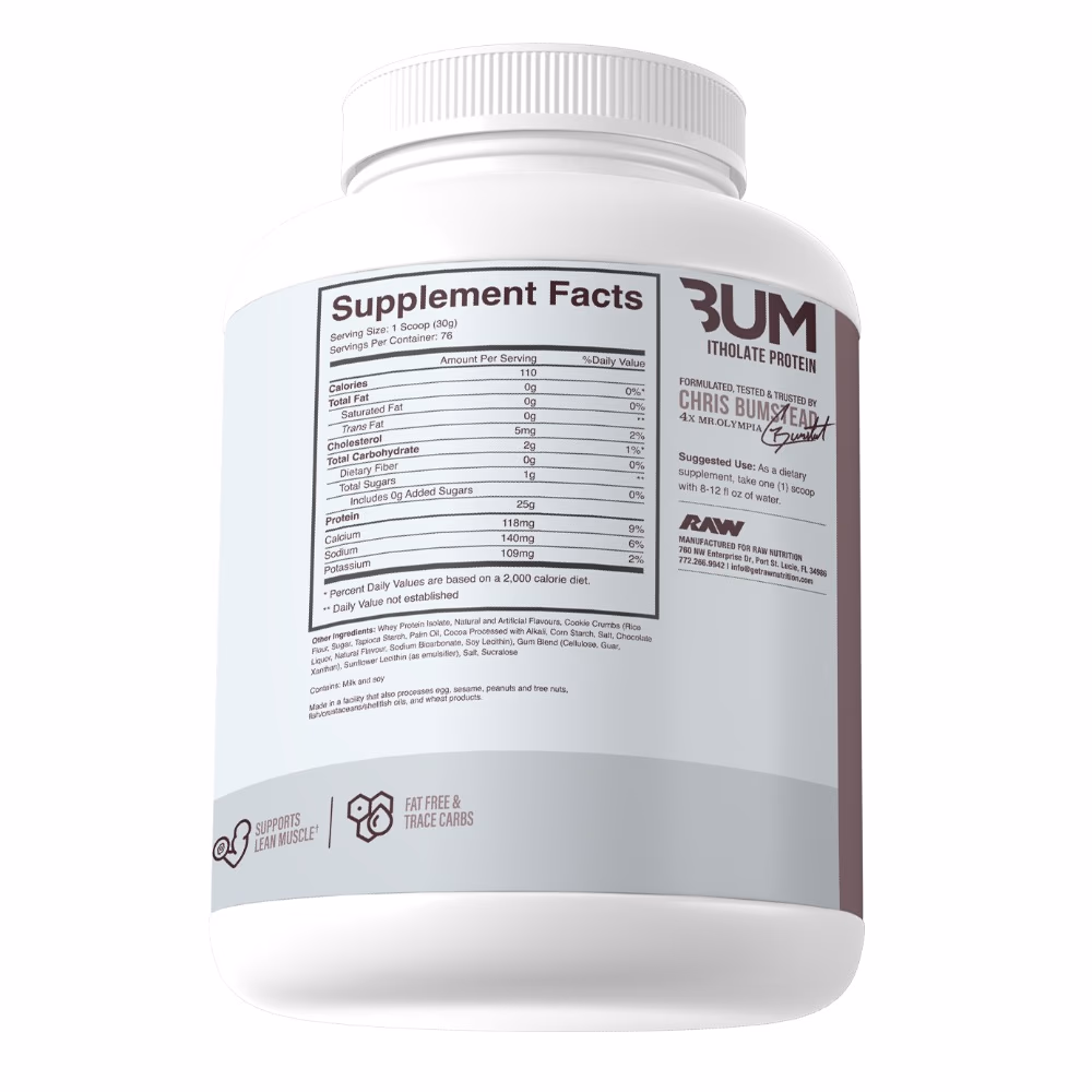 Raw Cbum Itholate Protein Cookies And Cream 2.2kg 3