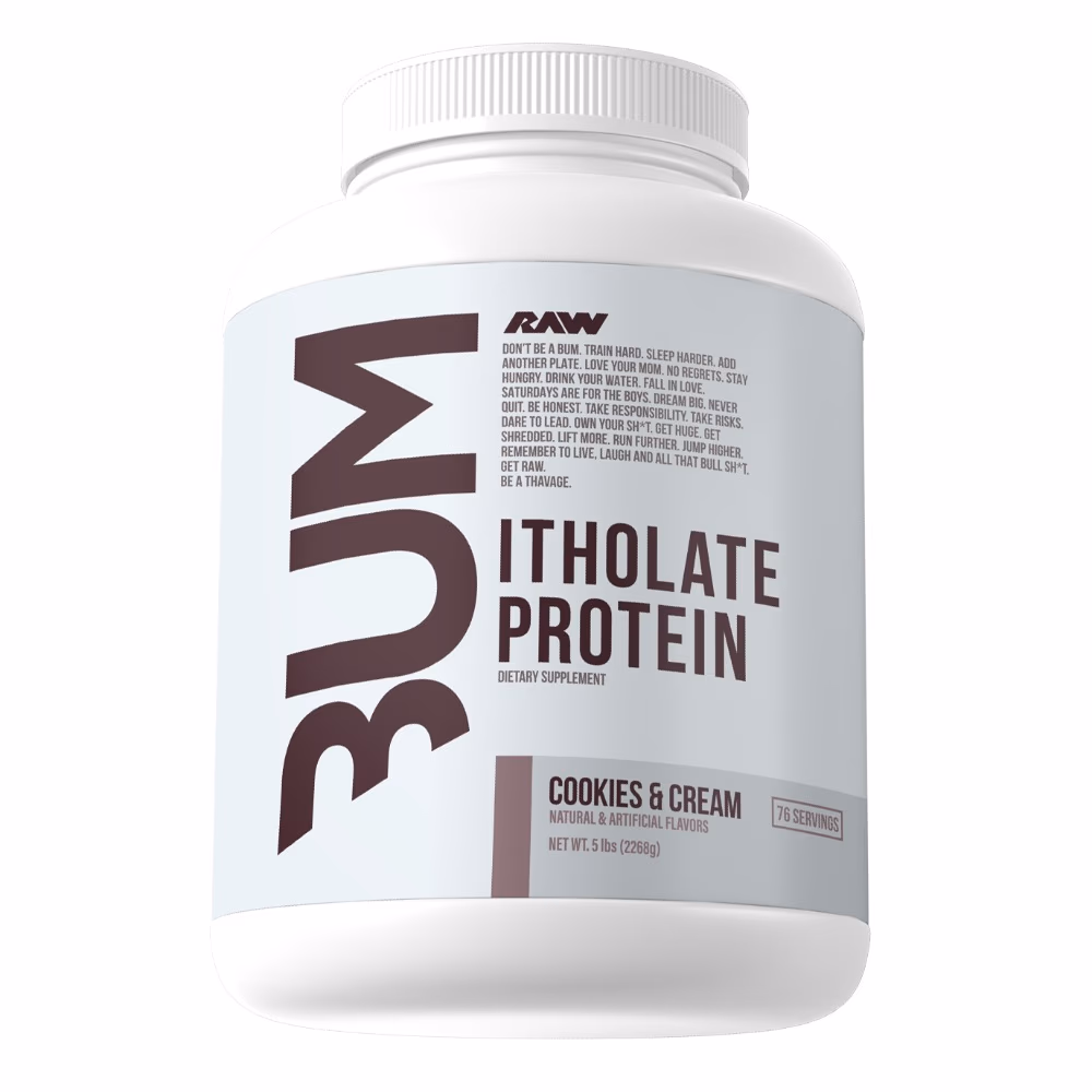 Raw Cbum Itholate Protein Cookies And Cream 2.2kg 2