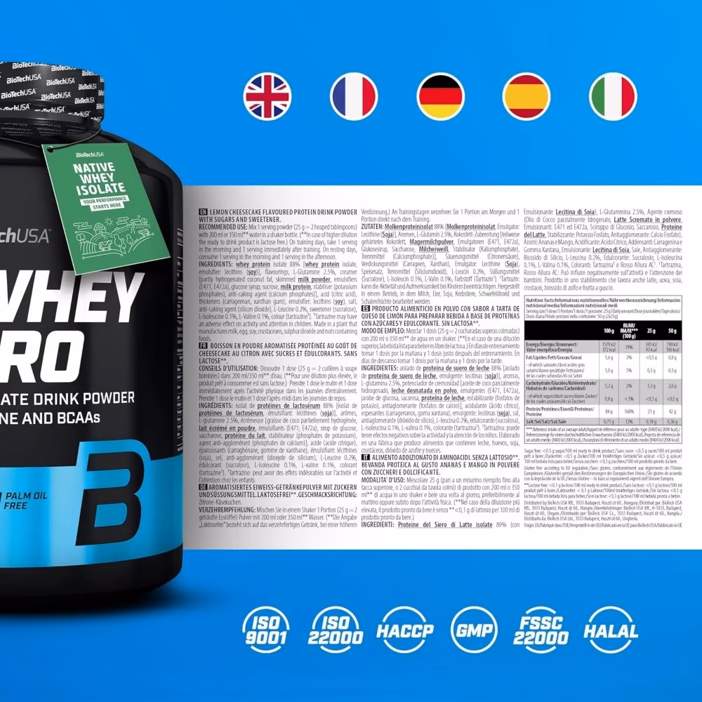 BioTechUSA ISO Whey Zero Cookies & Cream 1816g: Lactose-Free Whey Protein Isolate 5
