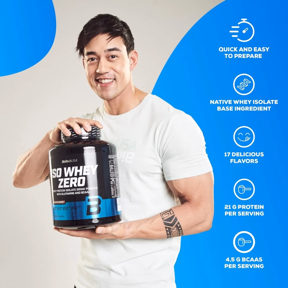 BioTechUSA Iso Whey Zero Vanilla 1816g: Lactose-Free Whey Protein Isolate 5