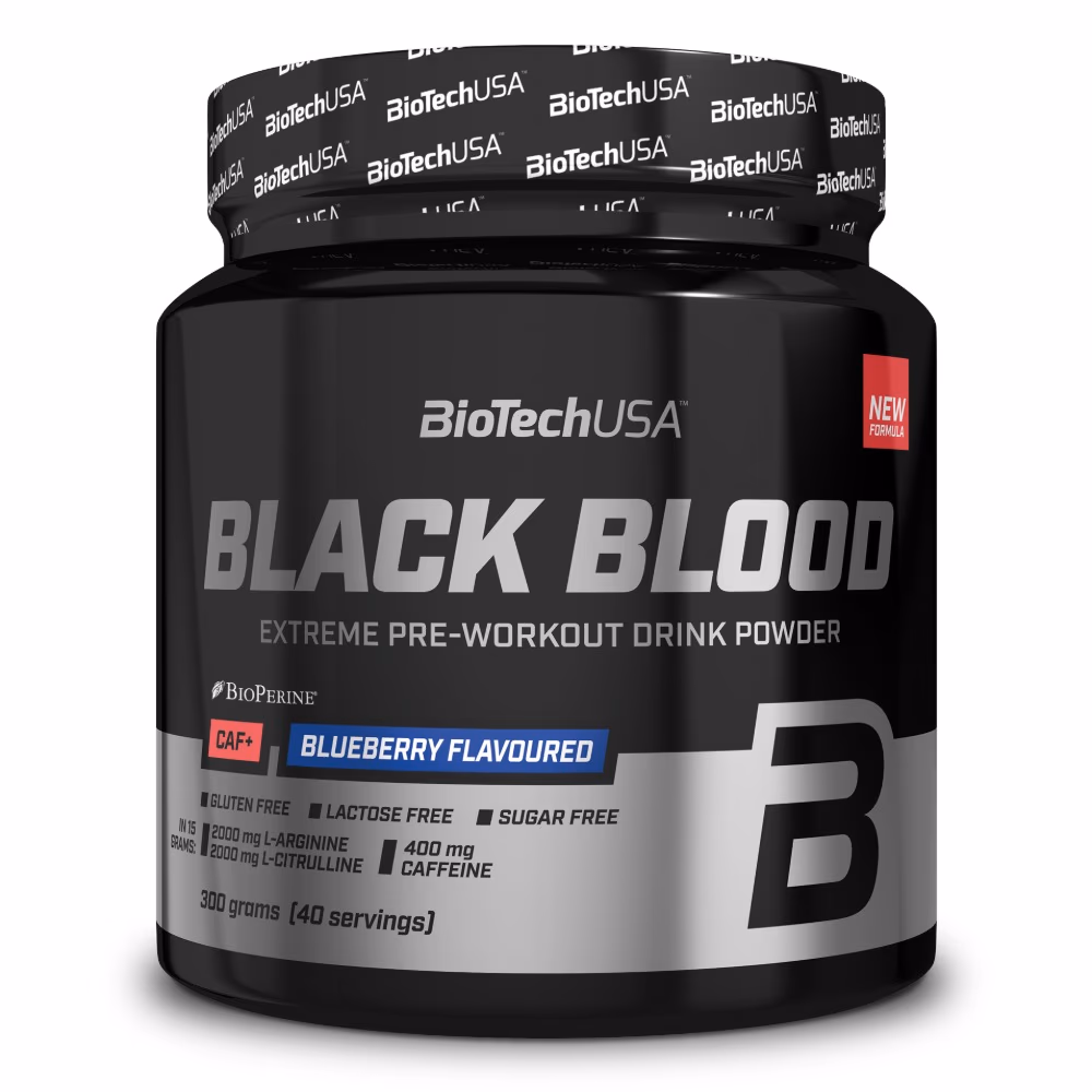 BiotechUSA Black Blood CAF+ Blueberry Flavor 300gm 1