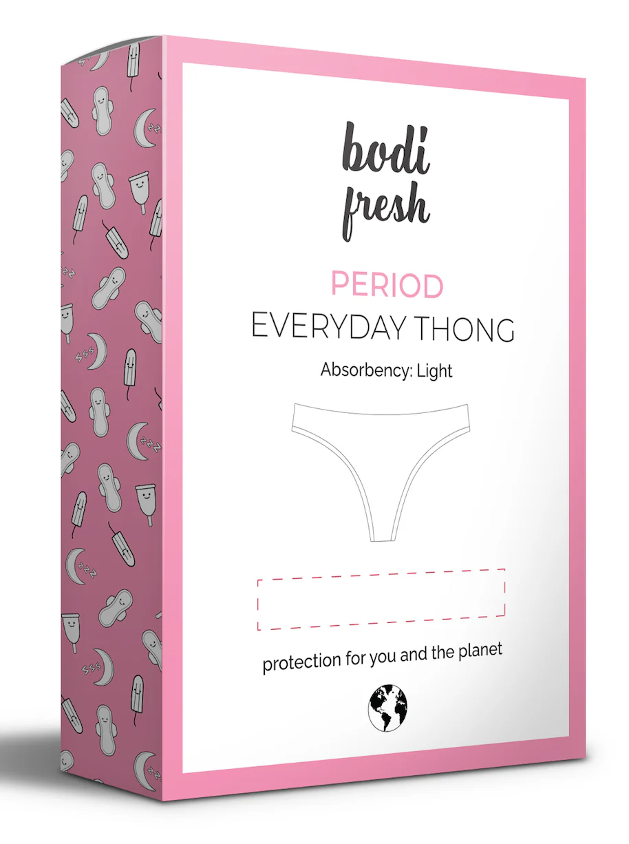Bodi Fresh Period Everyday Thong(Black-Small)