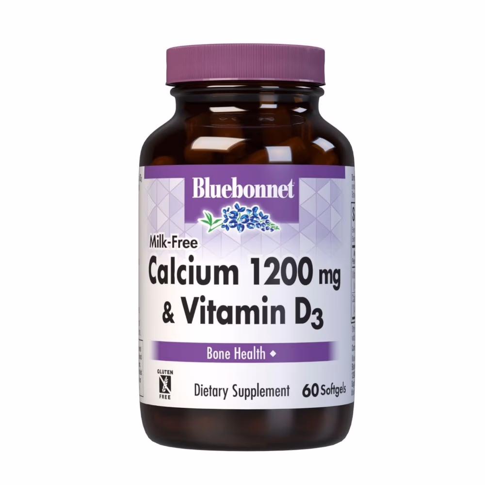 Bluebonnet Calcium 1200mg + Vitamin D 400IU 60 Softgels 1