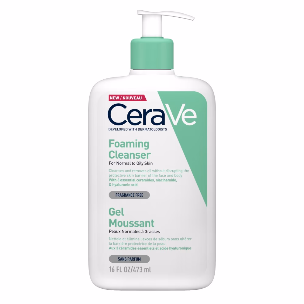 CeraVe Foaming Cleanser 473ml – Daily Face Wash for Normal to Oily Skin  1