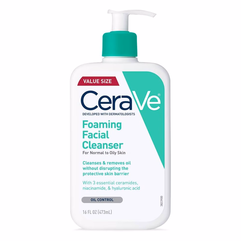 CeraVe Foaming Facial Cleanser – 473ml | Gentle Foaming Face Wash for Normal to Oily Skin with Ceramides & Niacinamide