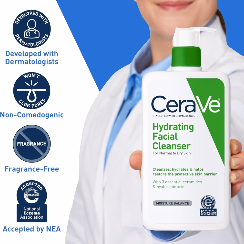 CeraVe Hydrating Cleanser 237ml – Daily Face Wash for Normal to Dry Skin  3