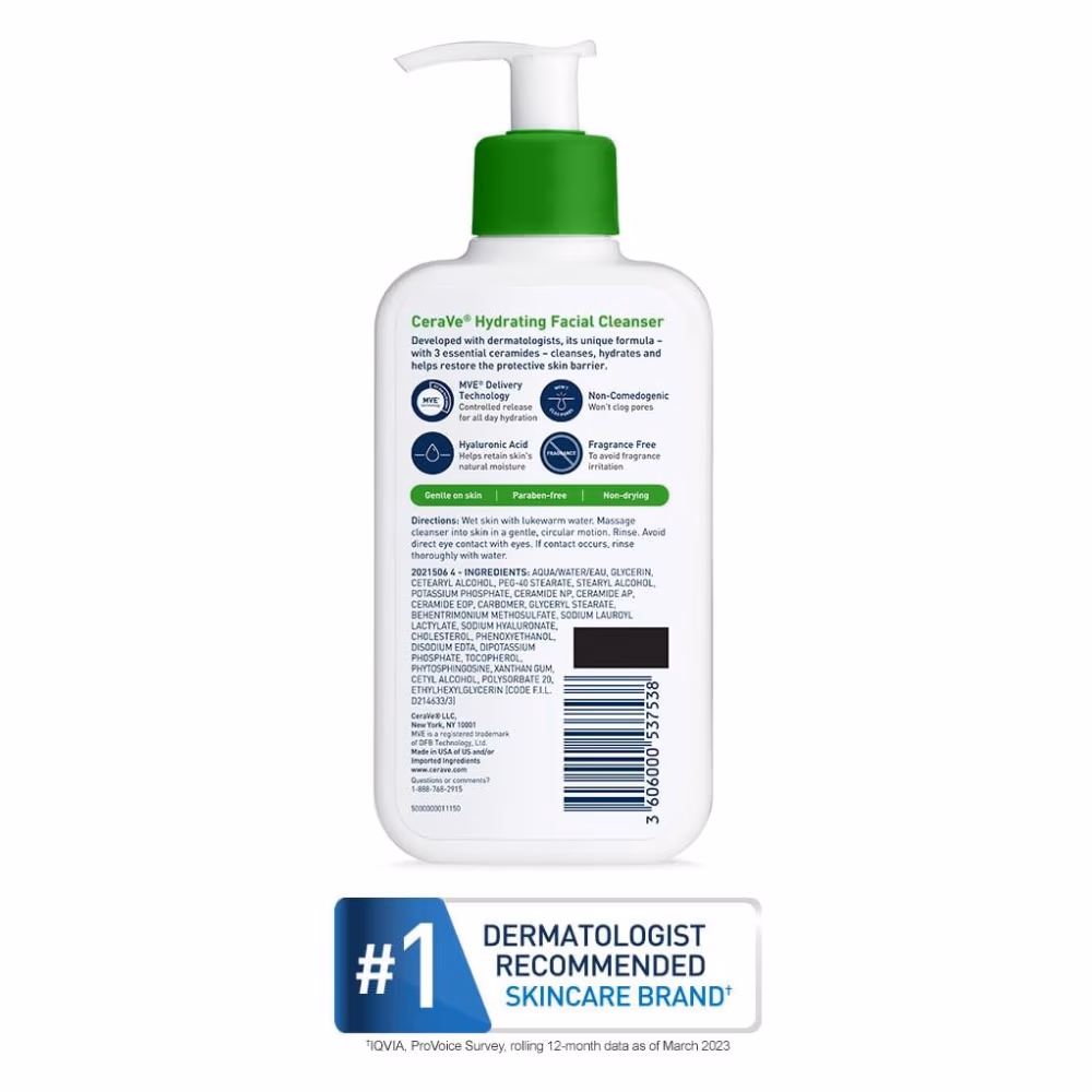 CeraVe Hydrating Cleanser 237ml – Daily Face Wash for Normal to Dry Skin  5