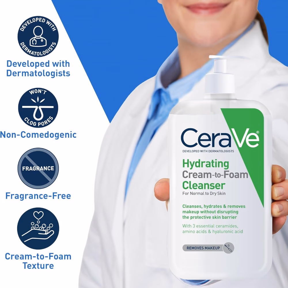 CeraVe Hydrating Cream-to-Foam Cleanse 473ml 2