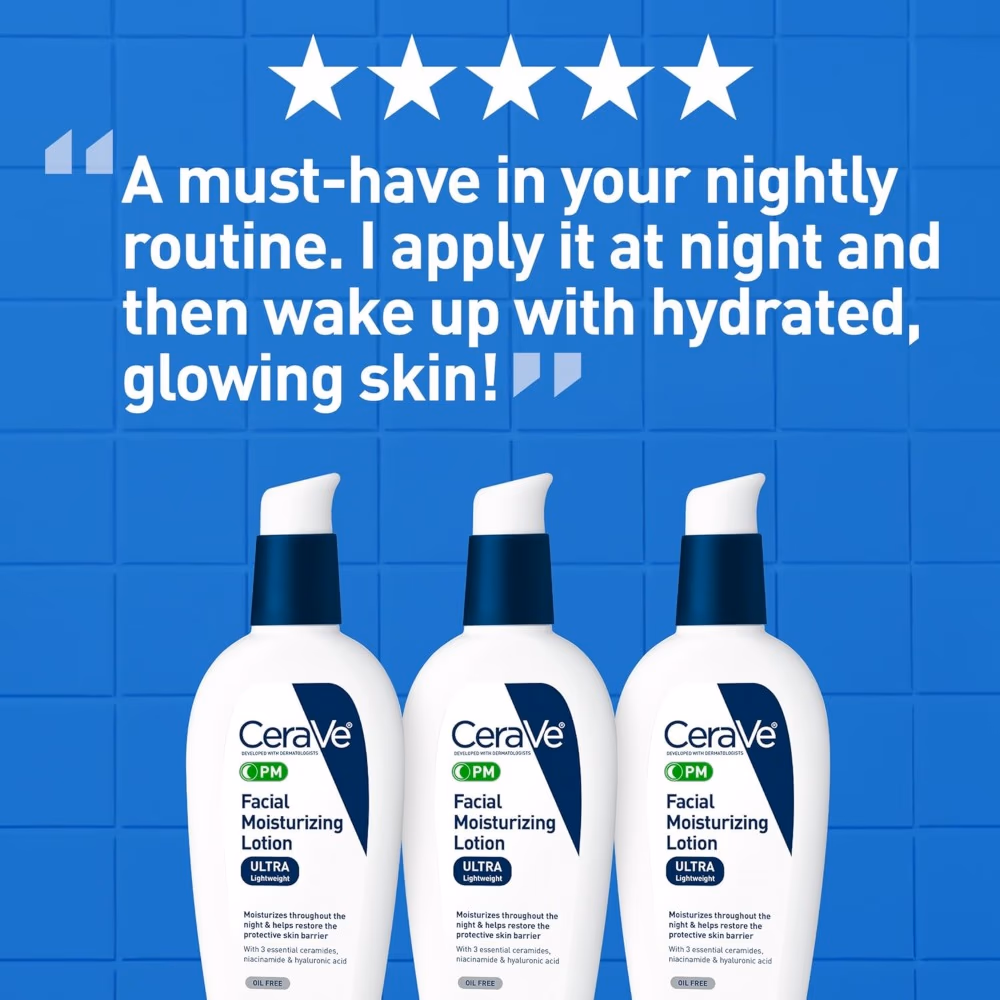 CeraVe PM Facial Moisturizing Lotion, Oil-Free, 89ml 4
