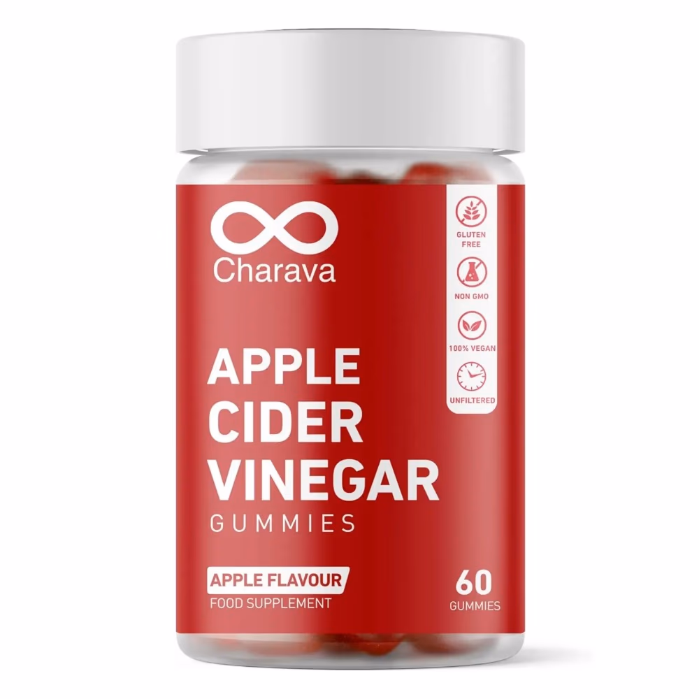 Charava Apple Cider Vinegar Apple Flavor 60 Gummies - Natural Apple Flavor