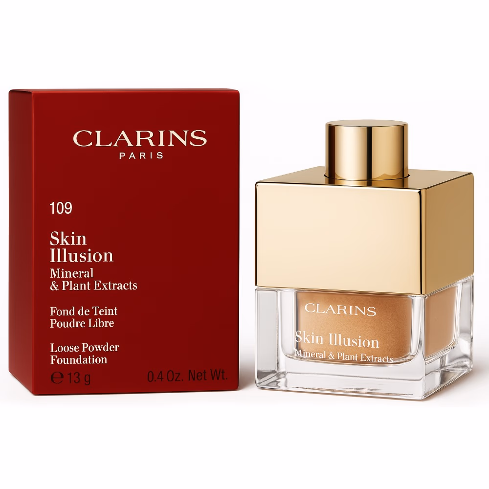 Clarins Skin Illusion Loose Powder Foundation – Shade 109, 13g | Lightweight Mineral Coverage with Natural Radiance 1