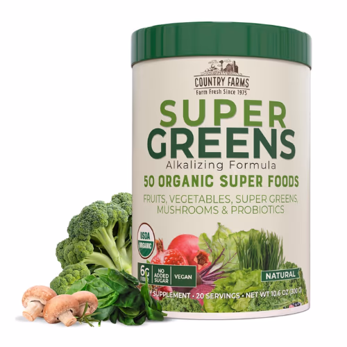 Country Farms Super Greens Superfood Powder, 20 Servings (Unflavored)