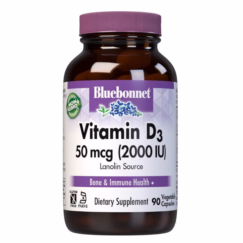 Bluebonnet Vitamin D3 2000IU 90 Veg Caps