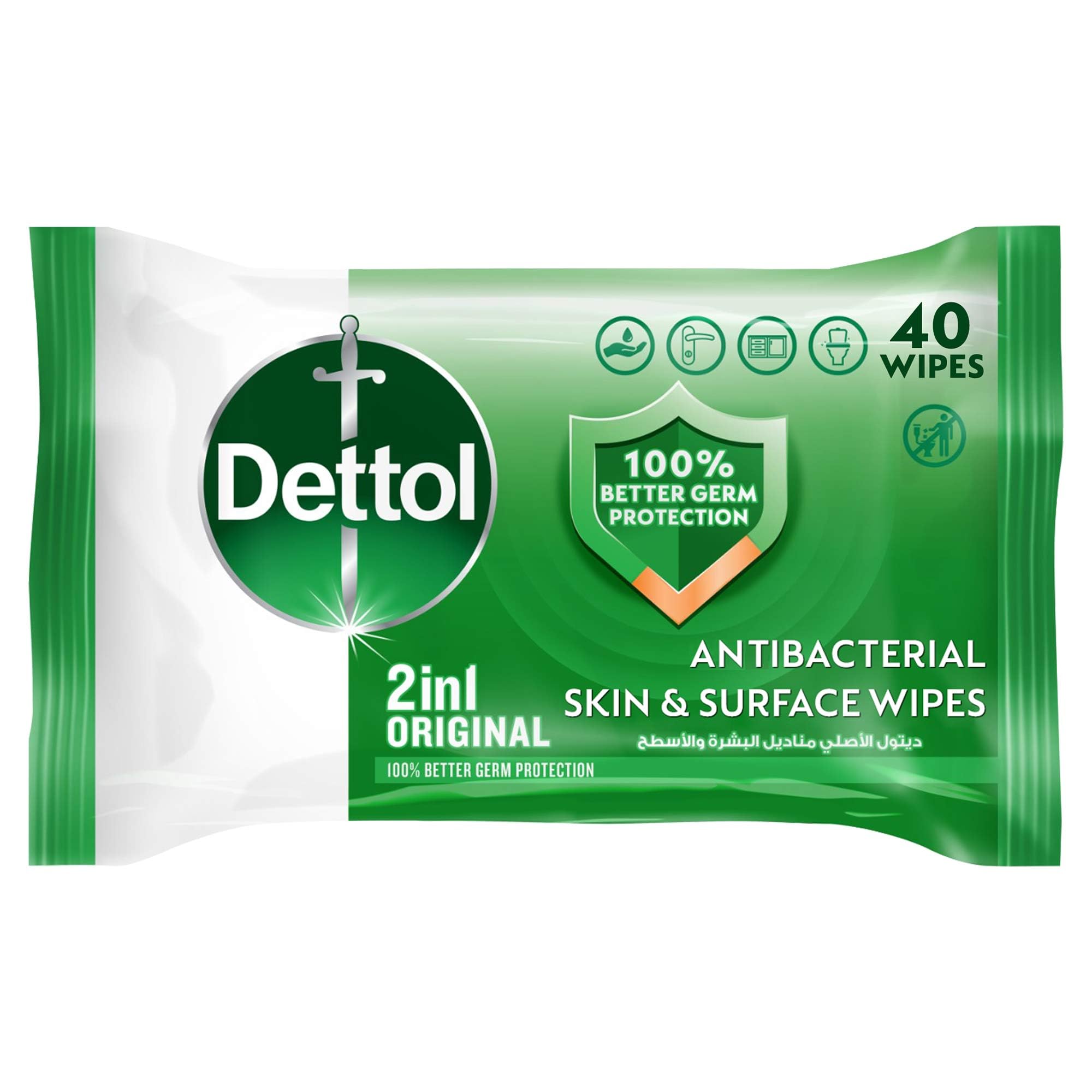 DETTOL ANTI BACTERIAL WIPES SKINCARE 40S 1