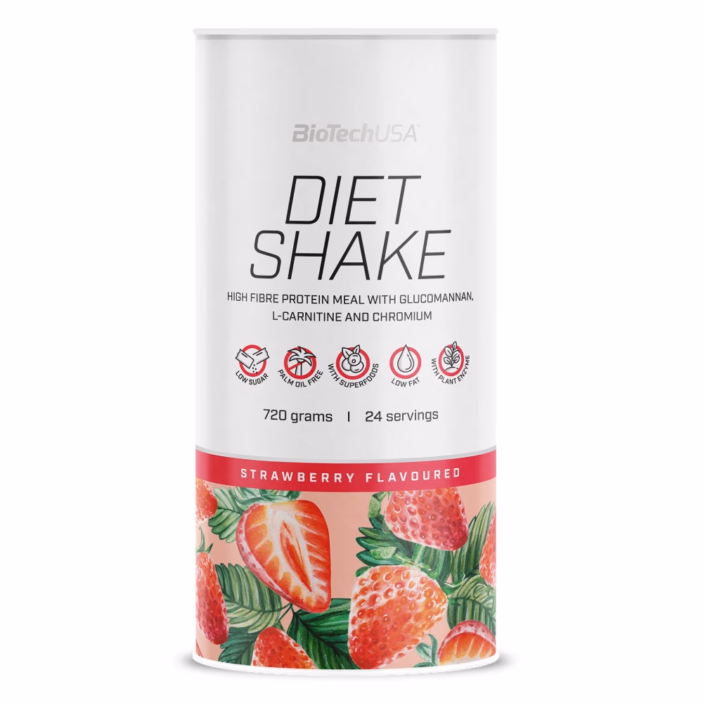 BioTechUSA Diet Shake Strawberry 720g – Meal Replacement Shake for Weight Management
