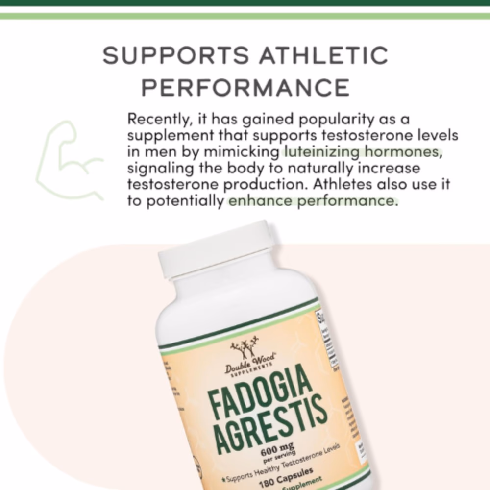 Double Wood Fadogia Agrestis 600mg Capsules 180 5
