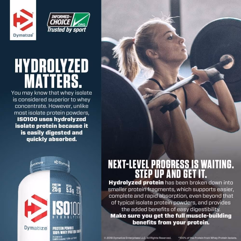 Dymatize ISO100 Whey Protein Powder Zero Carb Gourmet Vanilla 5lb 3