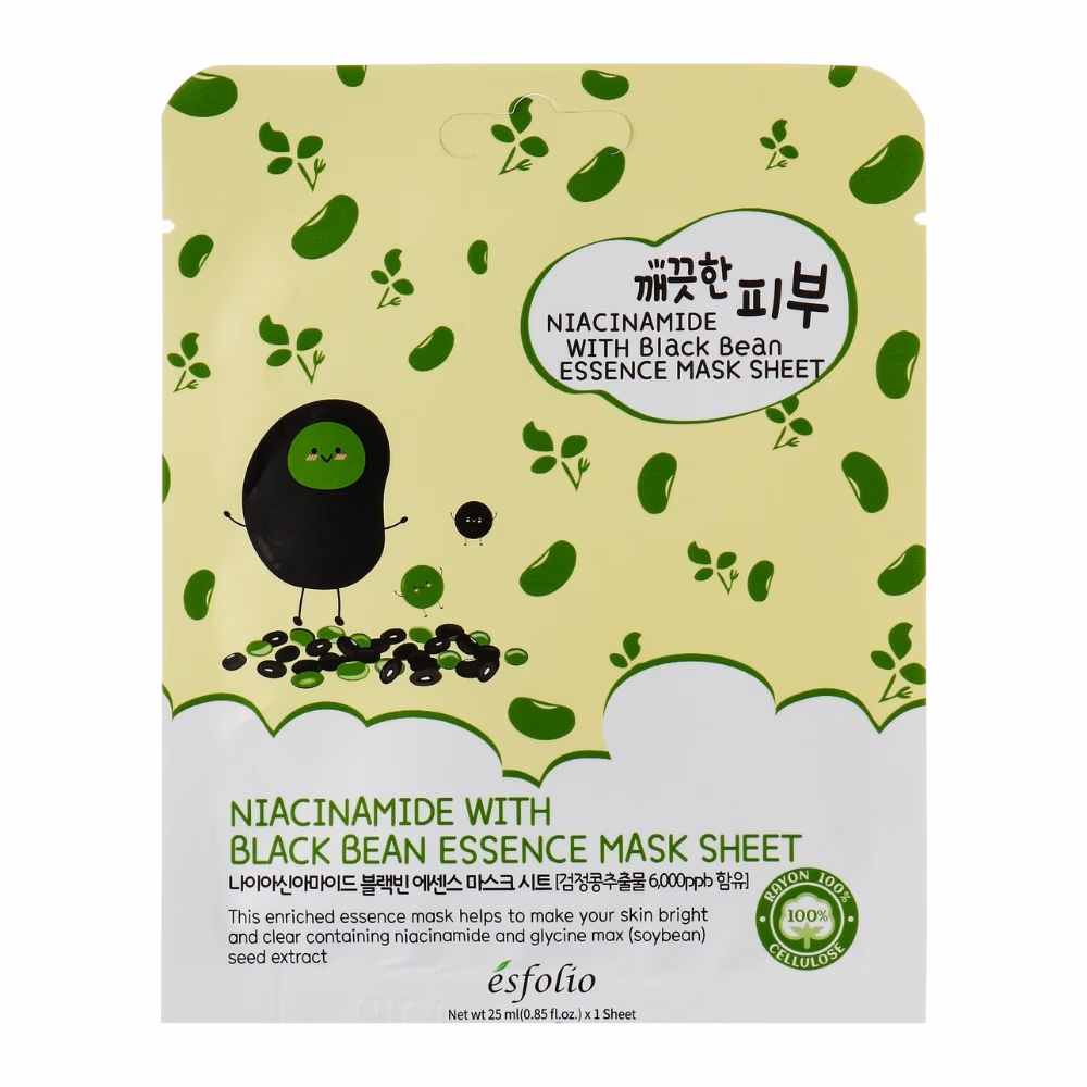 Esfolio Niacinamide Black Bean Essence Mask Sheet 1