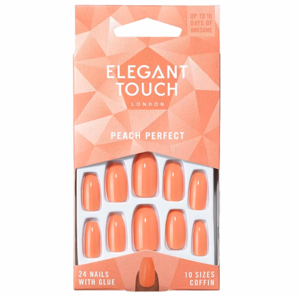 Elegant Touch Peach Perfect Nails 24s 1