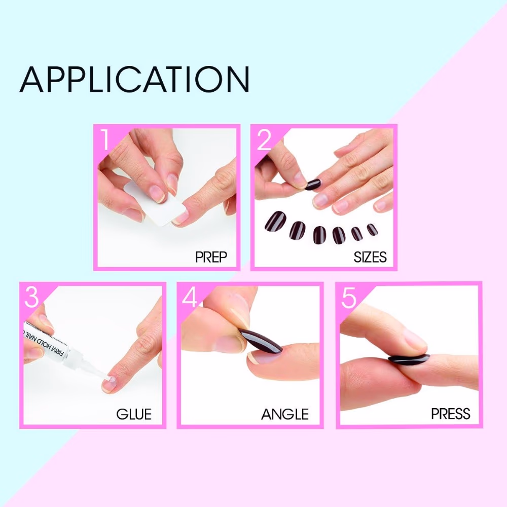 Elegant Touch French Pink Nails with Glue 5