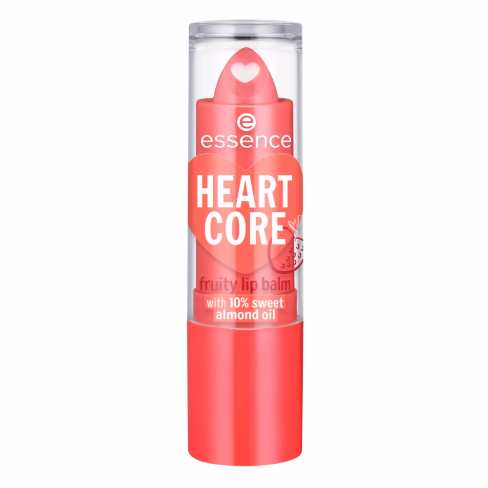 Essence Heart Core Fruity Lip Balm 02 Sweet Strawberry – Nourishing Tinted Lip Balm with Fruity Scent 1