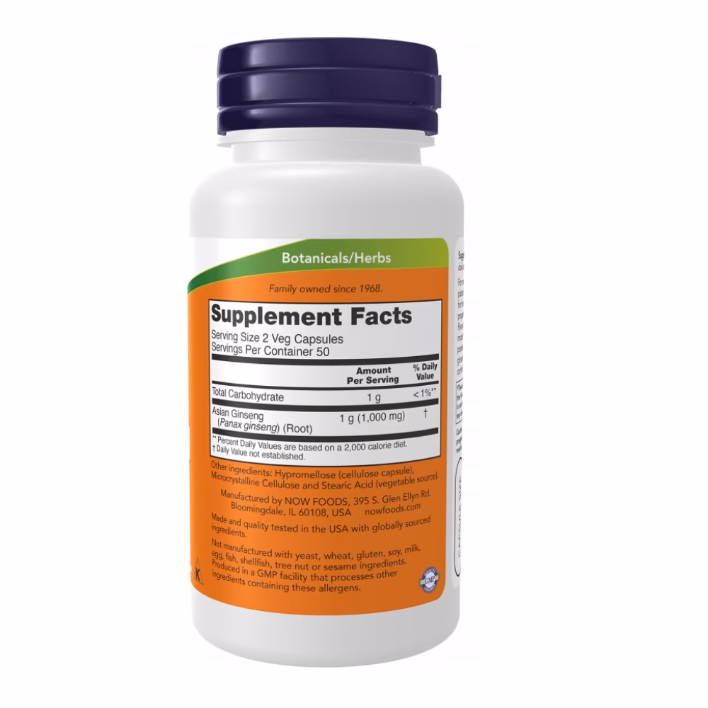 Now Panax Ginseng 500mg 100 Veg Caps 2