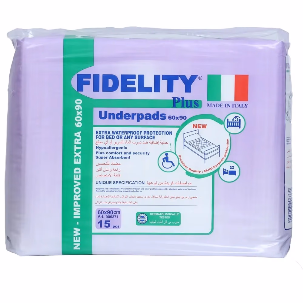 Fidelity Plus Underpads – 60x90 cm (15 Pieces) 1