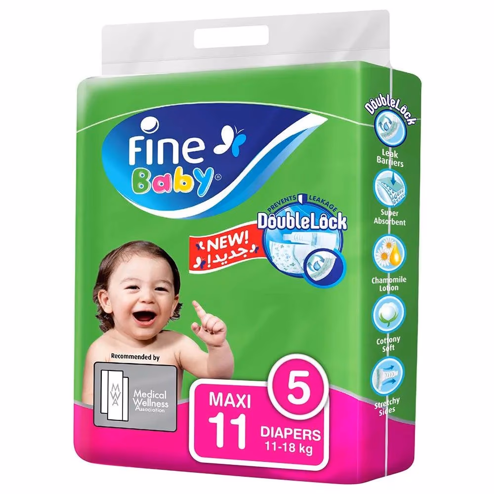 Fine Baby Diapers Size 5 -Maxi- 11s 1