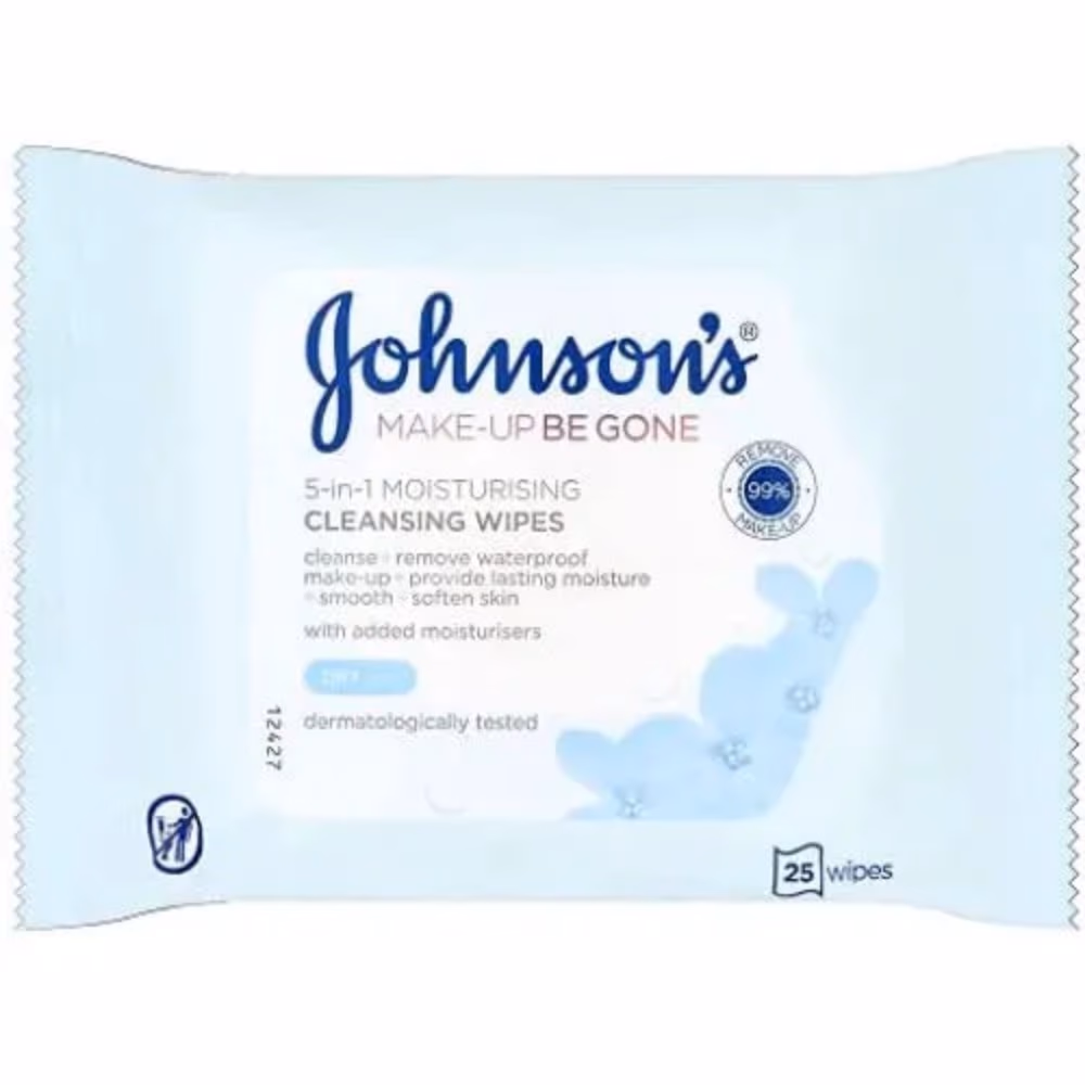 JOHNSON'S 5-in-1 Moist Cleansing Wipes 25pcs Dry 1