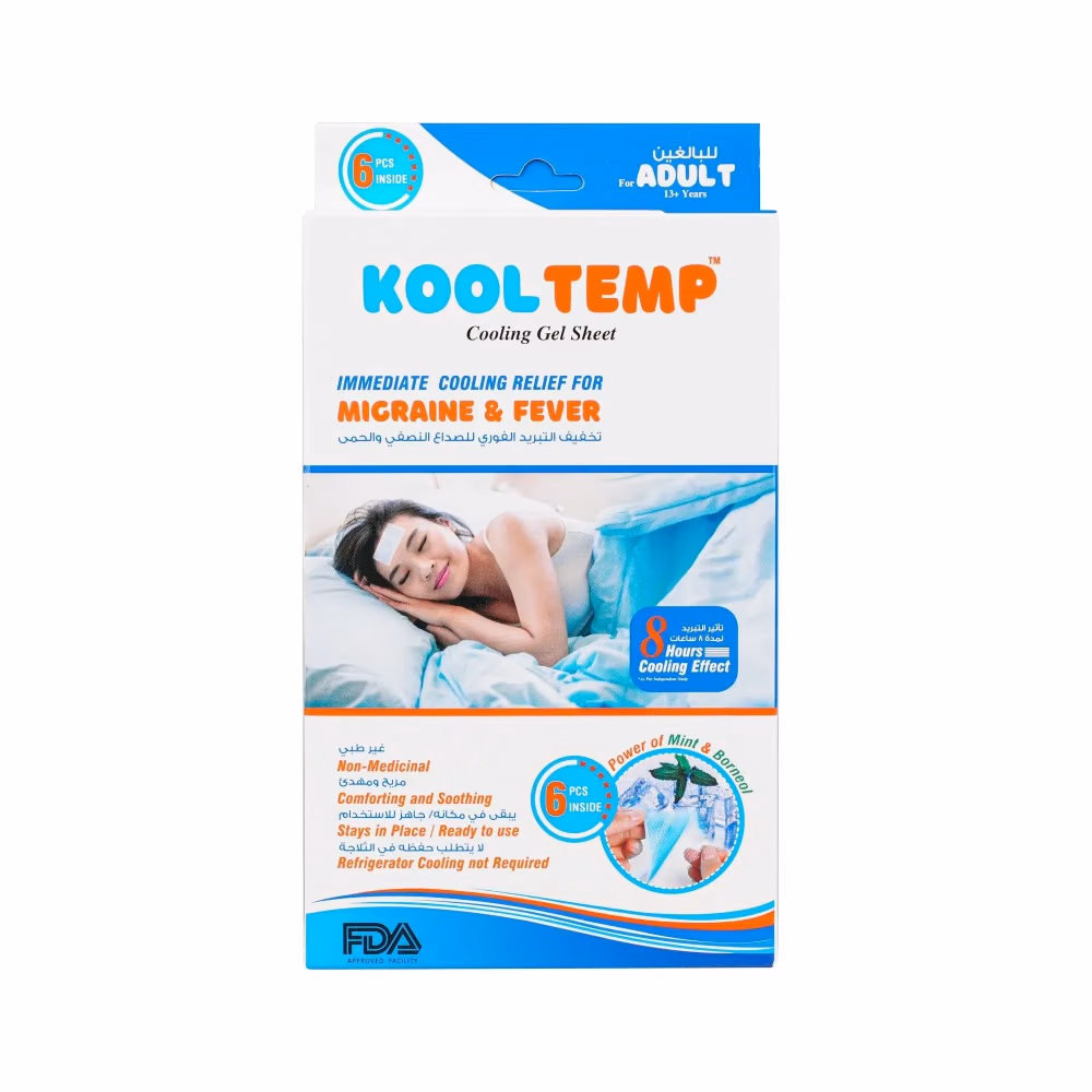 KOOL TEMP Migraine & Fever Adult Patch 6S