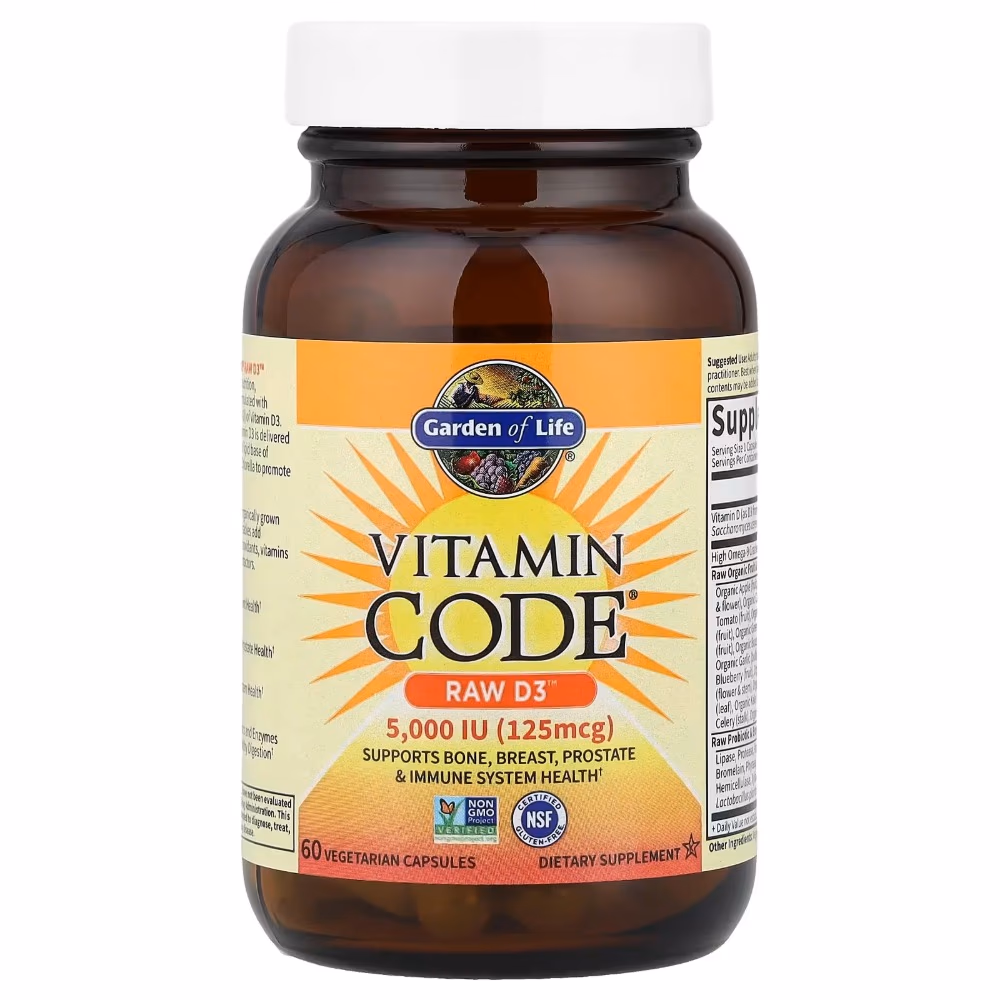 Garden of Life Vitamin Code Raw D3 5000IU 60 Vegetarian Capsules 2