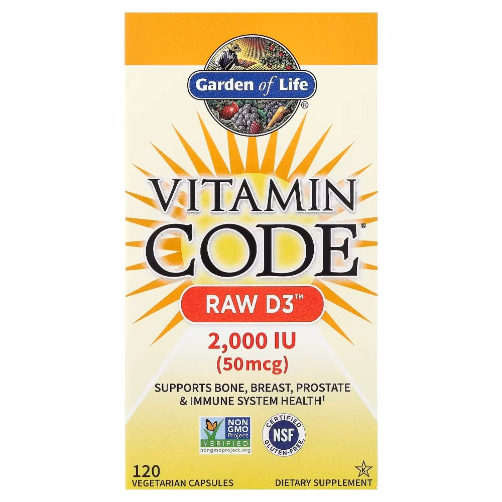  Garden of Life Vitamin Code Raw D3 2000IU Vegetarian Capsules 120s 1