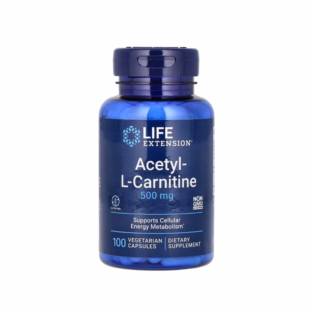Life Extension Acetyl L-Carnitine 500mg- 100 Vegetarian Capsules