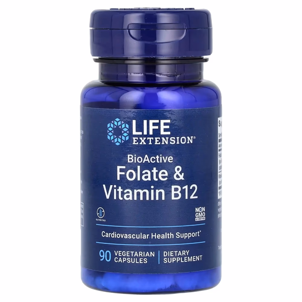 Life Extension Folate & Vitamin B12 90 Veg Caps