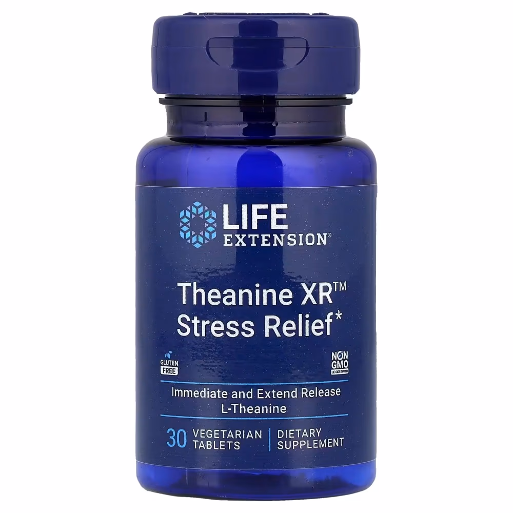Life Extention Theanine XR Stress Relief 30 Veg Tablets