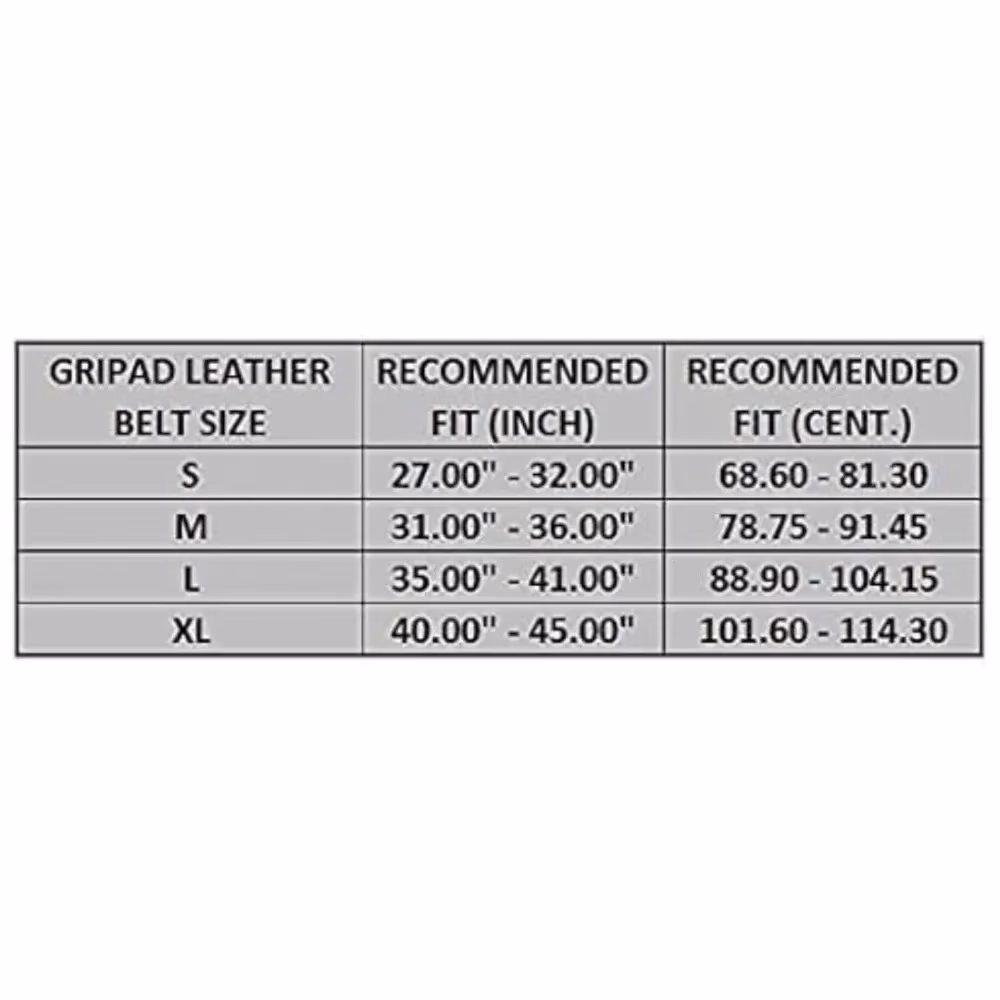 Gripad Leather Weightlifting Belt - Black and White - Medium 2