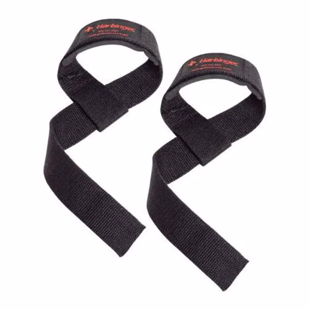 Harbinger Padded Cotton Lifting Straps - Black/Red 1