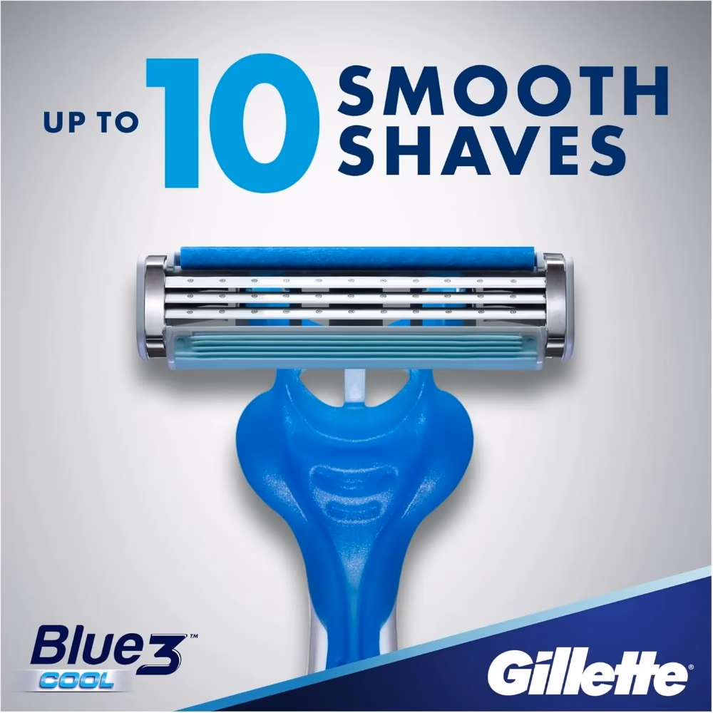 Gillette Blue3 Cool Disposable Razor 6+2 Free 3