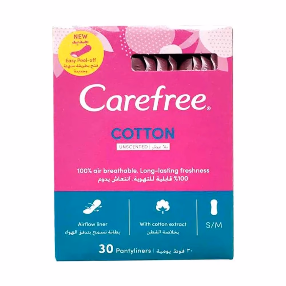 Carefree Cotton Feel Single Wrapped Pantyliners 30's