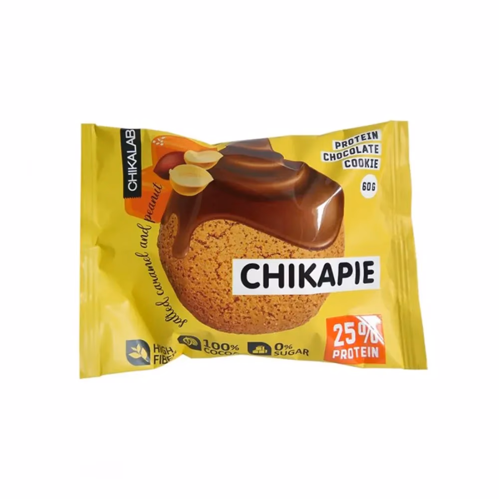Chikalab Chikapie Salted Caramel & Peanuts 60g – Protein Cookie with Caramel & Peanut Filling