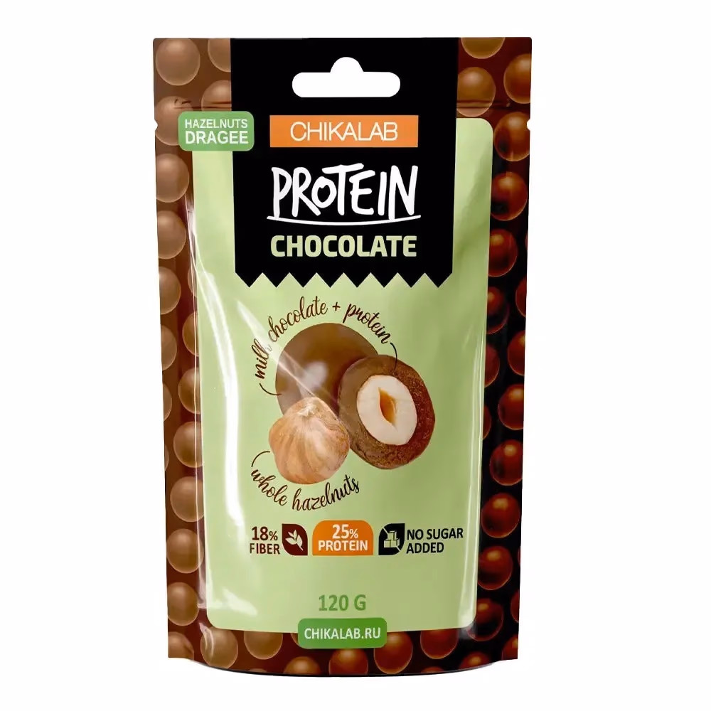 Chikalab Protein Chocolate Ball Hazelnut 120g – High-Protein Crunchy Chocolate Snack with Hazelnut Flavor 1