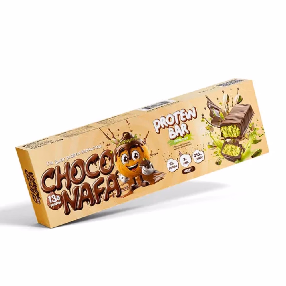 Choco Nafa Protein Bar Pistachio 40g – High-Protein Snack Bar with Pistachio Flavor 1