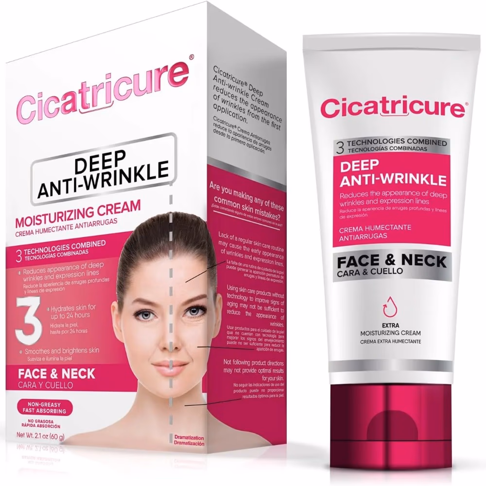 Cicatricure Deep Anti-Wrinkle Moisturizing Cream 60g – Hydrating Face Cream for Fine Lines & Wrinkles