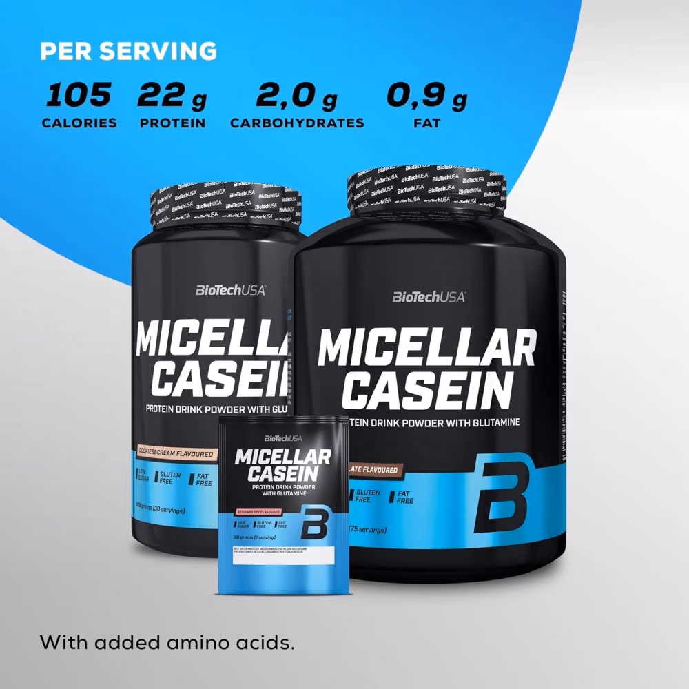 BioTechUSA Micellar Casein Chocolate 908g: Slow-Release Protein for Nighttime Muscle Recovery 5