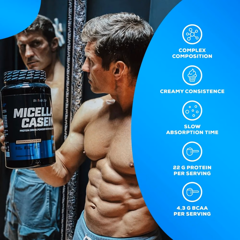 BioTechUSA Micellar Casein Chocolate 908g: Slow-Release Protein for Nighttime Muscle Recovery 3