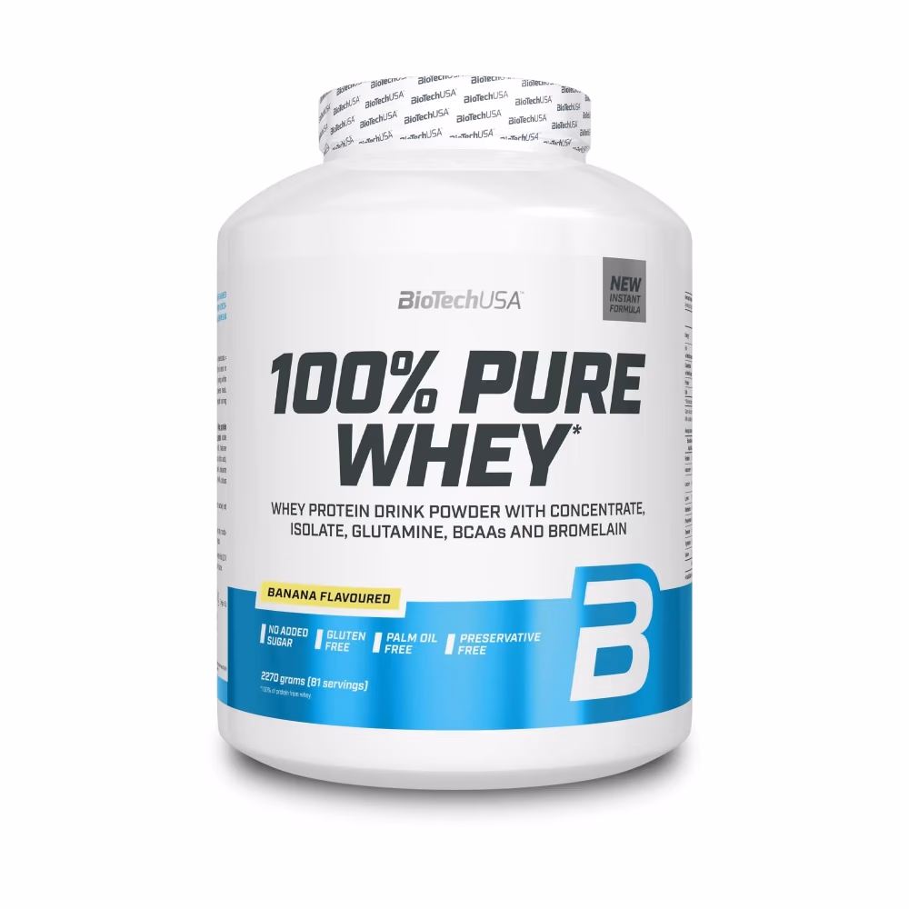 BioTechUSA Pure Whey Banana 2270g: High-Quality Whey Protein Blend for Muscle Growth & Recovery