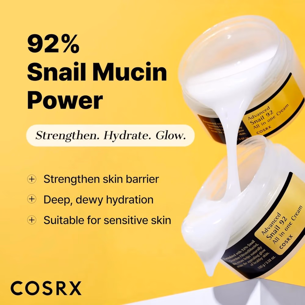 COSRX Advanced Snail 92 All In One Cream – 100g Multi-Repair Cream With 92% Snail Secretion Filtrate To Hydrate, Heal, And Soothe Skin. 3