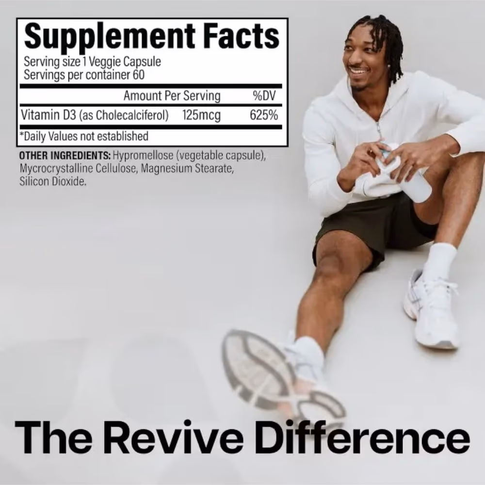 Revive Vitamin D3 125mcg (5000 IU) 60 Softgels 2